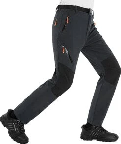 Merkloos Multifunctionele - Outdoor Broek - Inclusief Riem - Wandelbroek - Camping Broek - Trekking Trousers - Winddichte - Lichtgewicht - Ademende - Geschikt Voor Buitensport - Grijs / Zwart - 4XL -Bol 1009x1200 1