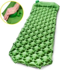 TRVLMORE Slaapmat - Zelfopblazend - 1 Persoons - Ingebouwde Pomp En Kussen - Groen