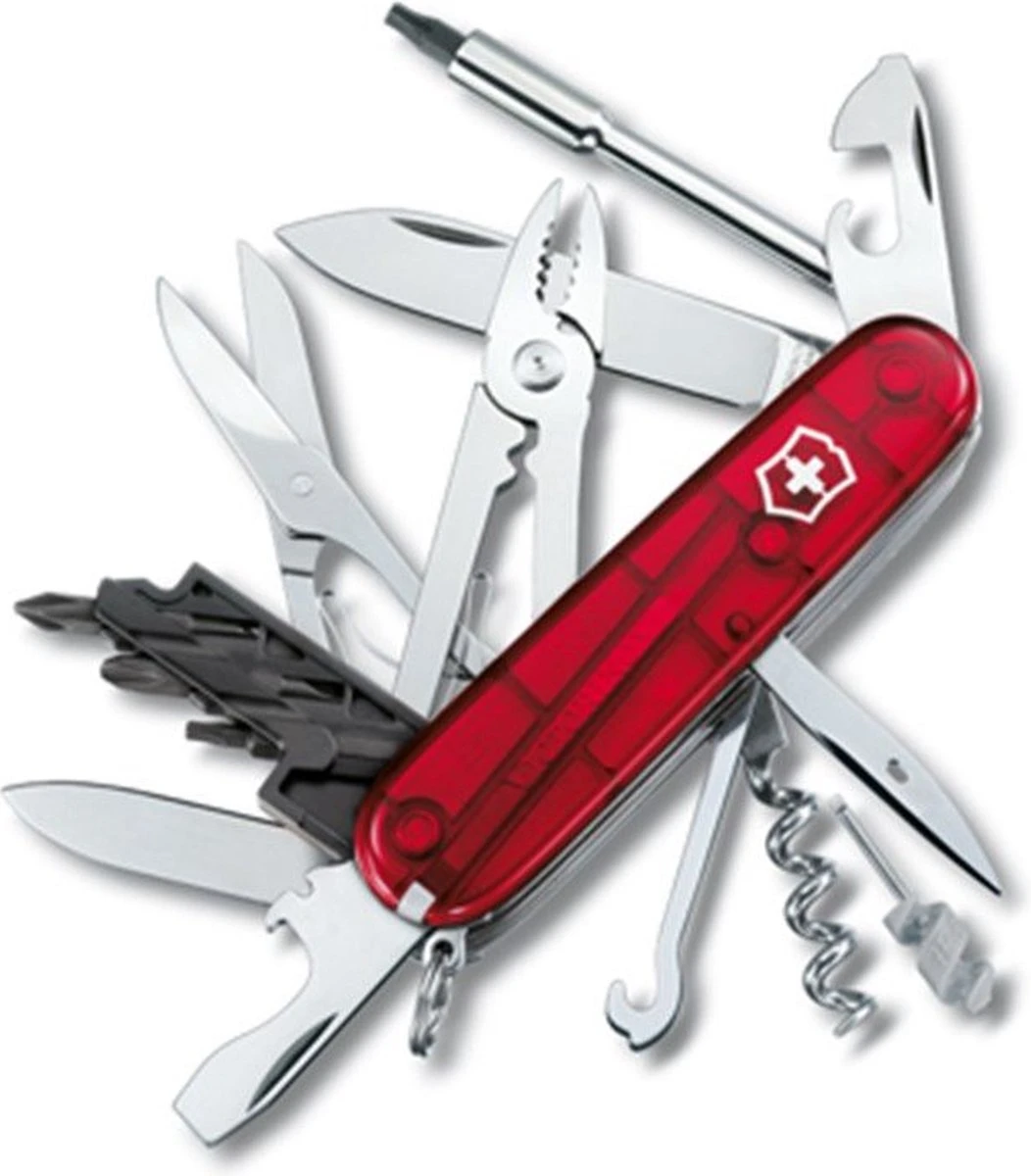 Victorinox Swiss Army CyberTool 34 Functies Transparant Rood 4 Victorinox Swiss Army CyberTool 34 Functies Transparant Rood - Afbeelding 2