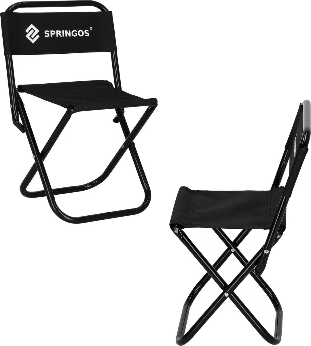 Springos Campingstoel | Kampeerstoel | Vouwstoel | Klapstoel | Zwart 9 Springos Campingstoel | Kampeerstoel | Vouwstoel | Klapstoel | Zwart - Afbeelding 7