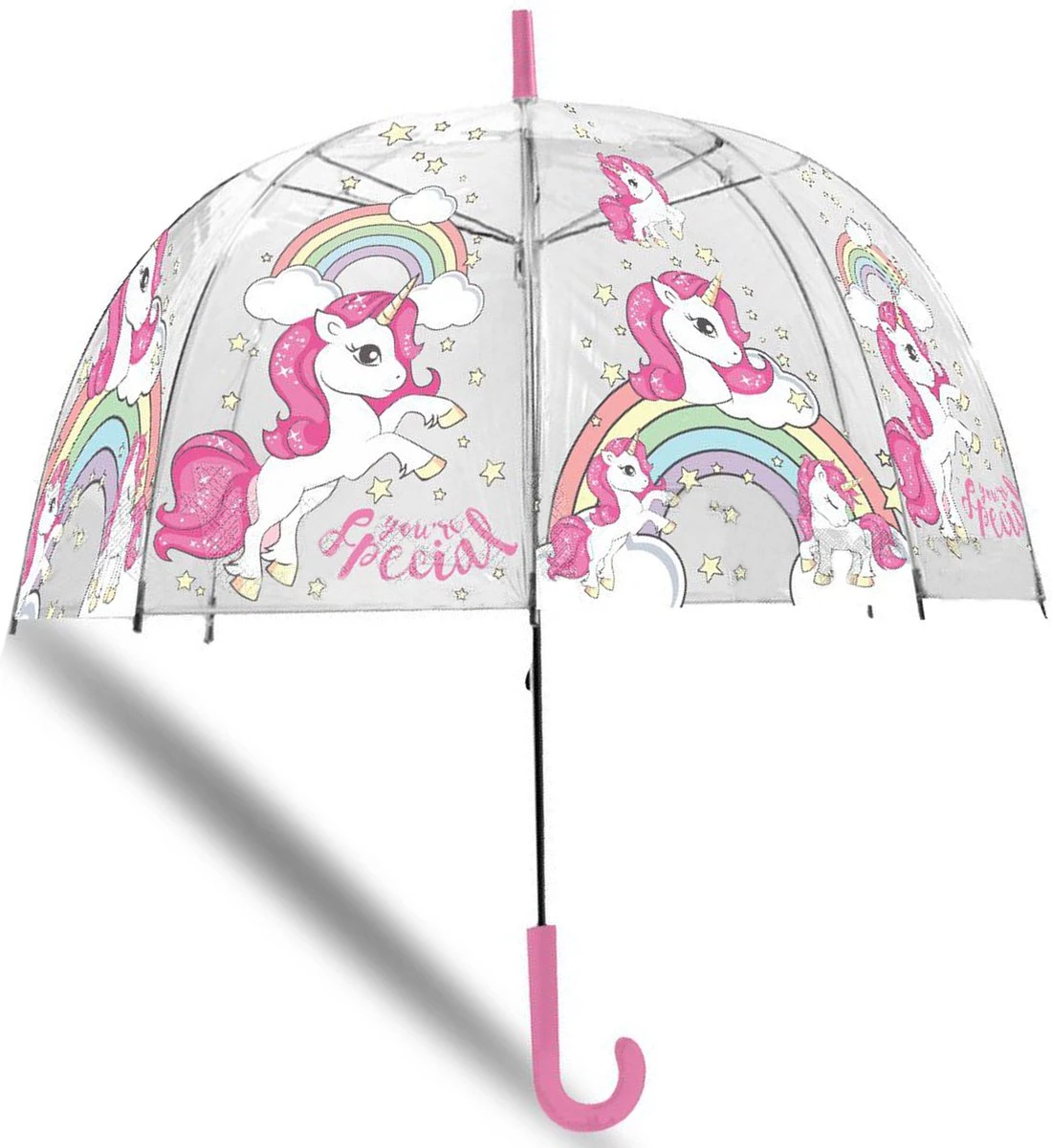Merkloos Kinderparaplu Unicorn - Transparant 3 Merkloos Kinderparaplu Unicorn - Transparant