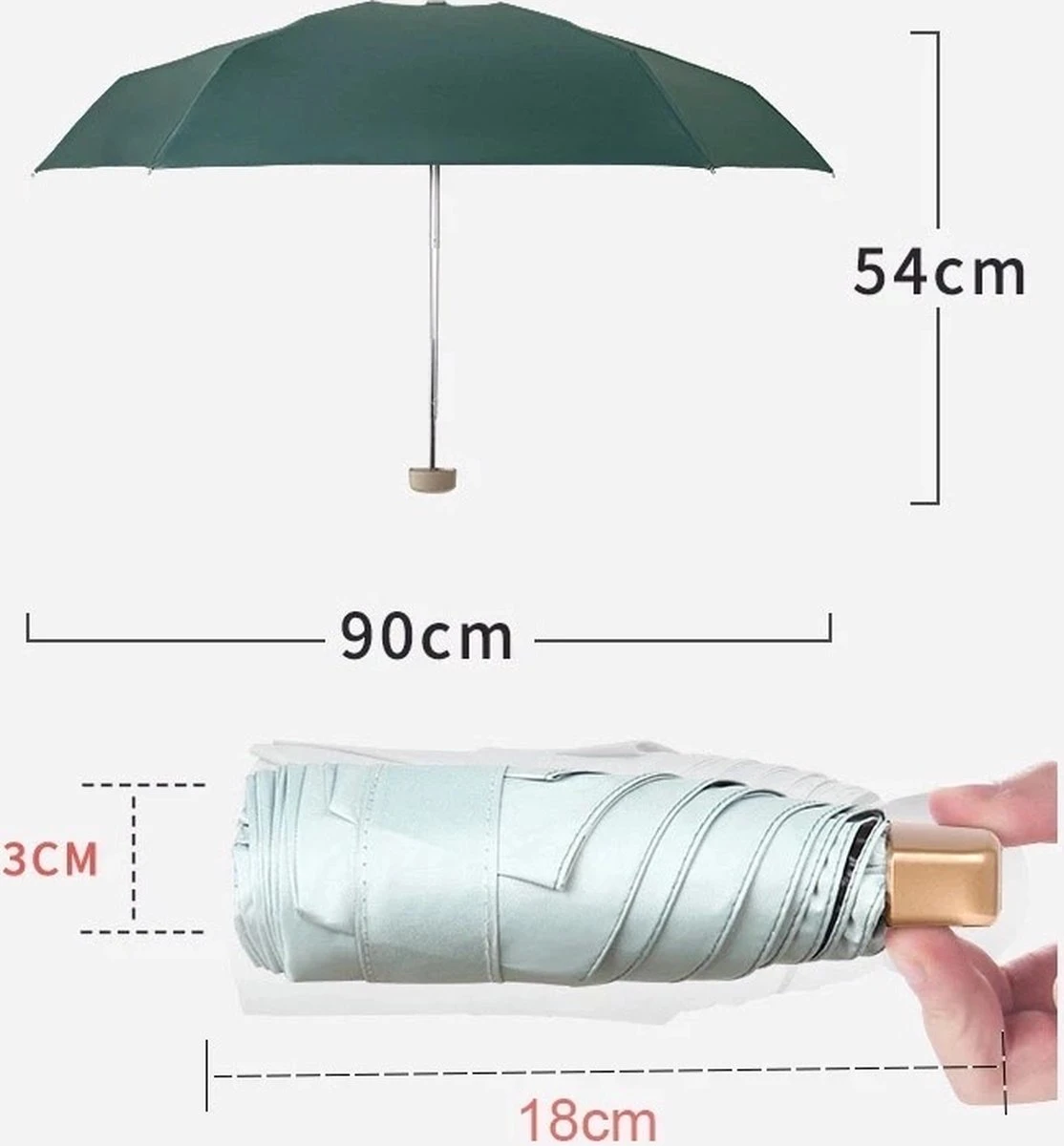 Paraplu Plaza Lichtgewicht Paraplu | Mini Paraplu | Handtas Paraplu | Elegante Licht Roze Paraplu Eco Vriendelijk, Waterdicht En UV Beschermend 7 Paraplu Plaza Lichtgewicht Paraplu | Mini Paraplu | Handtas Paraplu | Elegante Licht Roze Paraplu Eco Vriendelijk, Waterdicht En UV Beschermend - Afbeelding 5