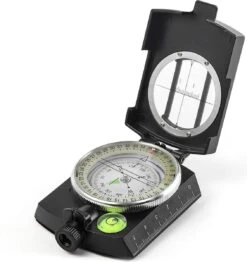 YONO Militair Kompas - Inklapbaar Kaart Compass Voor Outdoor En Survival - Professioneel Metalen Design Met Kaartlezer - Zwart
