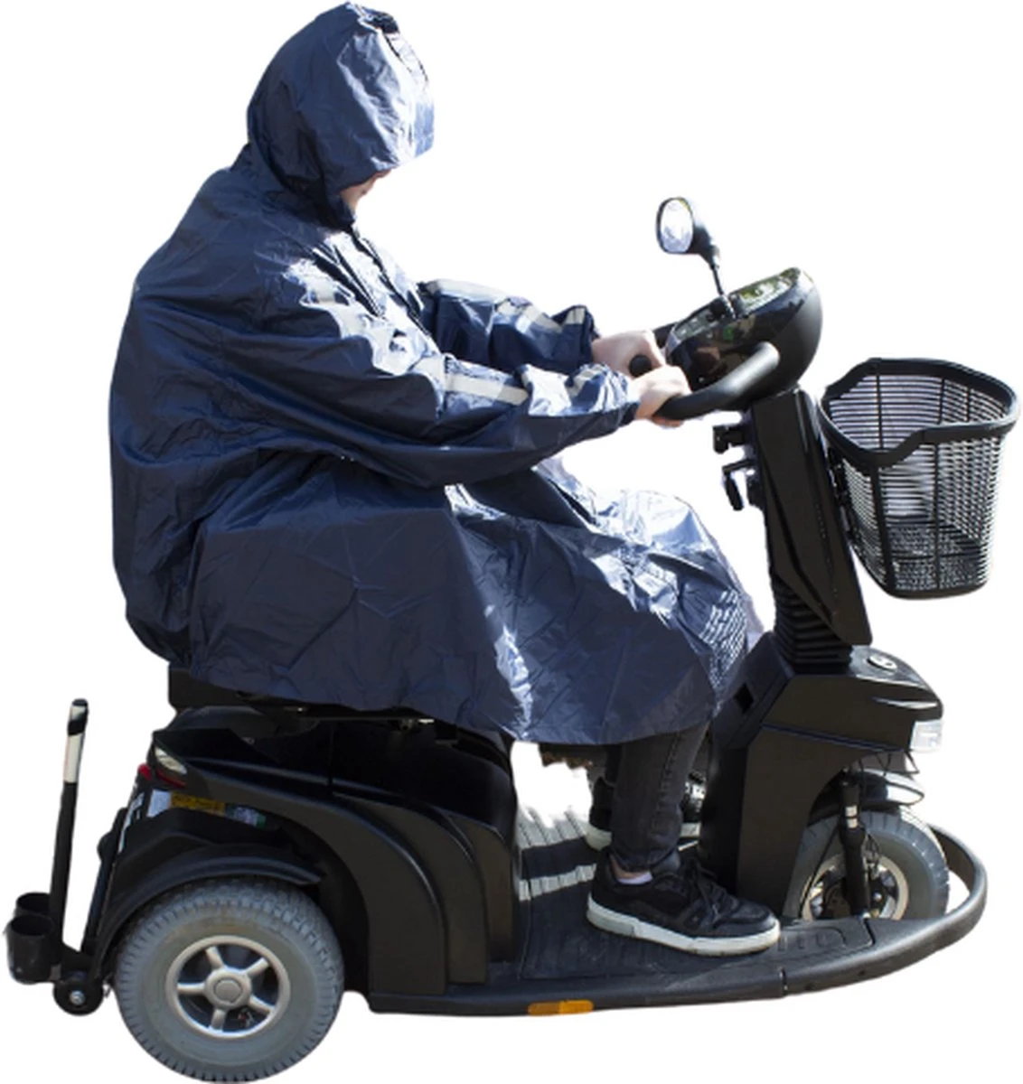 C-Line Poncho Scootmobiel - Blauw - Reflecterend 10 C-Line Poncho Scootmobiel - Blauw - Reflecterend - Afbeelding 8