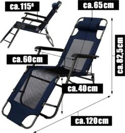 Ligstoel 155x60cm - Opvouwbaar Campingstoel Ligbed Strandstoel Tuinstoel Vouwligstoel Blauw 39 Ligstoel 155x60cm - Opvouwbaar Campingstoel Ligbed Strandstoel Tuinstoel Vouwligstoel Blauw -Bol 1134x1200