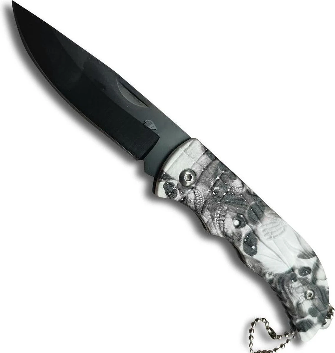 The Reaper Zakmes - Opvouwbaar - Discreet - Survival Mes - Tactical Knife - 16cm - Vlijmscherp - RVS - Zwart - Wit 3 The Reaper Zakmes - Opvouwbaar - Discreet - Survival Mes - Tactical Knife - 16cm - Vlijmscherp - RVS - Zwart - Wit