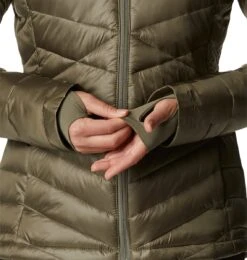 Columbia Joy Peak - Gewatteerde Puffer Jas Dames - Jassen Dames Winter - Outdoorjas Met Capuchon - Stone Green - Maat L -Bol 1141x1200