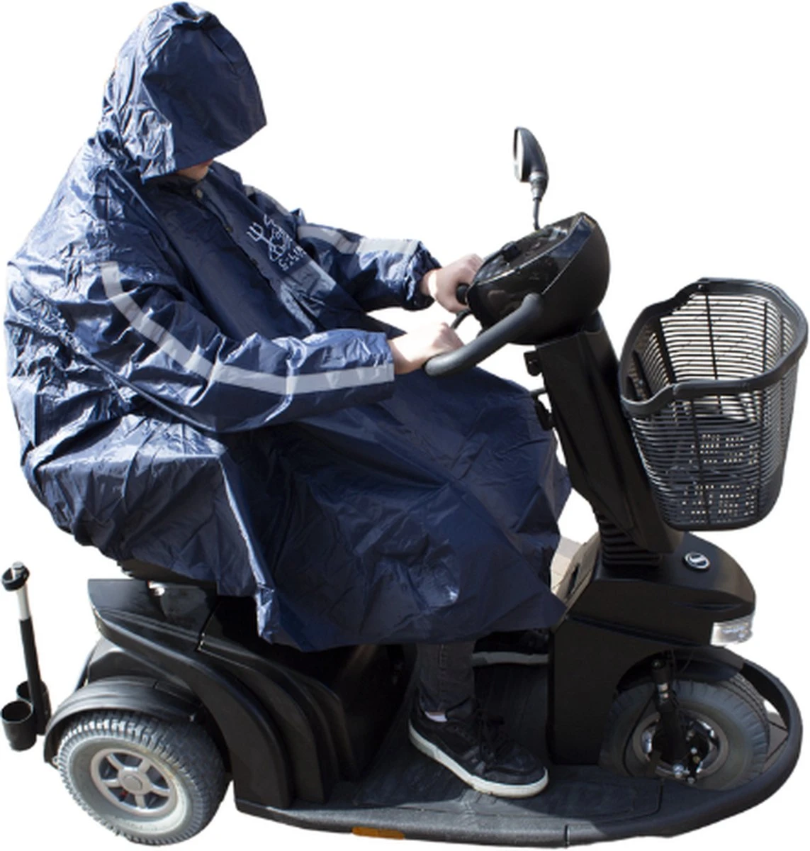 C-Line Poncho Scootmobiel - Blauw - Reflecterend 7 C-Line Poncho Scootmobiel - Blauw - Reflecterend - Afbeelding 5