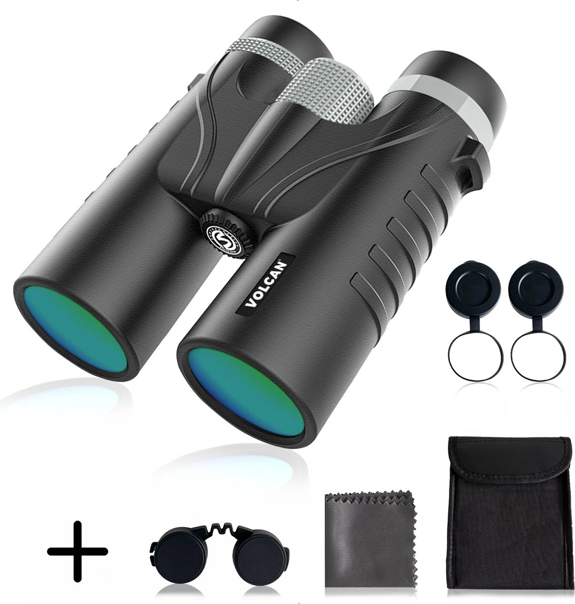 Volcan Verrekijker 10x42 - Voor Volwassene - HD - Spatwaterdicht - Met Lensdoppen, Draagtas En Nekkoord - Zwart 3 Volcan Verrekijker 10x42 - Voor Volwassene - HD - Spatwaterdicht - Met Lensdoppen, Draagtas En Nekkoord - Zwart