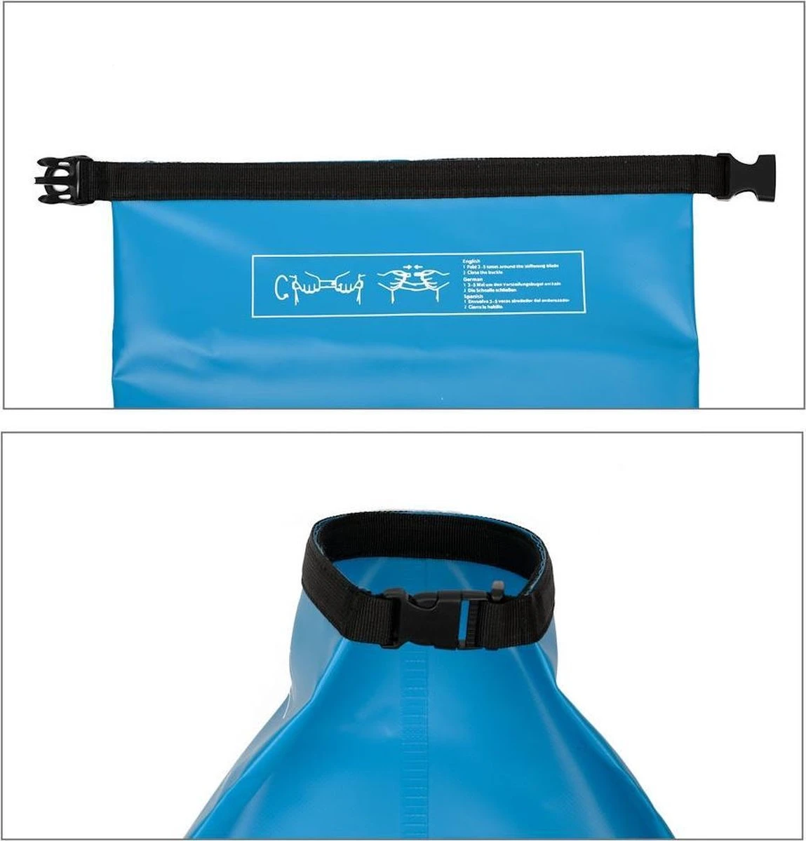 Merkloos Decopatent® Waterdichte Tas - Dry Bag - 15L - Ocean Pack - Dry Sack - Survival Outdoor Rugzak - Drybags - Boottas - Zeiltas -Blauw 10 Merkloos Decopatent® Waterdichte Tas - Dry Bag - 15L - Ocean Pack - Dry Sack - Survival Outdoor Rugzak - Drybags - Boottas - Zeiltas -Blauw - Afbeelding 8