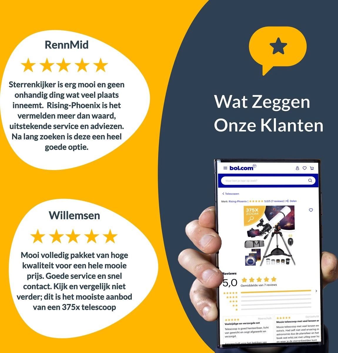 RP® Telescoop 375x Zoom Incl 4 Lenzen En Filterset - Sterrenkijker Volwassenen / Gevorderden - Verstelbaar Statief - Afstandsbediening, Planisfeer, Leerboek En Smartphone Adapter + Poster - CARBON 4 RP® Telescoop 375x Zoom Incl 4 Lenzen En Filterset - Sterrenkijker Volwassenen / Gevorderden - Verstelbaar Statief - Afstandsbediening, Planisfeer, Leerboek En Smartphone Adapter + Poster - CARBON - Afbeelding 2