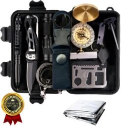 Survival Bushcraft Kit - Paracord Armband - Kompas - Mes - Noodpakket - Outdoor - Vuurstarter - Draadzaag - Nooddeken