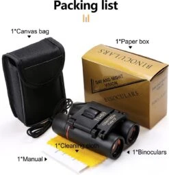 Zacro Verrekijker - 30x60 - Nachtzicht - HD Opvouwbare Telescoop - Buitenshuis - Vogels Kijken - Kamperen Wandelen Reizen - Zwart -Bol 1158x1200 1