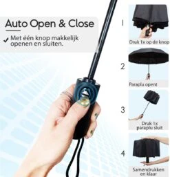 Beefree - Automatische King-size Stormparaplu Ø 123 Cm - Zwart -Bol 1160x1200 4