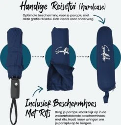 Sunflake Stormparaplu Opvouwbaar - Stormbestendig Tot 140km/u - Automatisch Uitklapbaar - Incl. Beschermhoes En Reisetui - Blauw 13 Sunflake Stormparaplu Opvouwbaar - Stormbestendig Tot 140km/u - Automatisch Uitklapbaar - Incl. Beschermhoes En Reisetui - Blauw -Bol 1161x1200 7