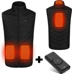 Verwarmde Bodywarmer MET POWERBANK 20000mah - Verwarmd Vest - Warmte Vest - Elektrisch Verwarmd Vest - Verwarmde Kleding - Verwarmde Jas - Thermo Vest - L