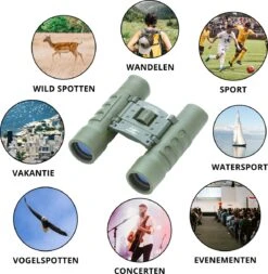 MacGyver Verrekijker 10 X 25 Bak7 - Compact Voor Reis En Stadions - Met Schouderriem En Draagtas - Ook Voor Brildragers - Groen -Bol 1172x1200 13