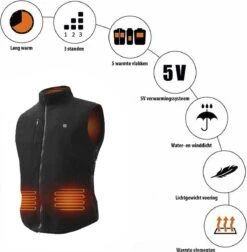 KIMO DIRECT Verwarmde Bodywarmer Met 10.000 MAh Powerbank - Fleece Vest - Verstelbare Maten - Unisex -Bol 1175x1200