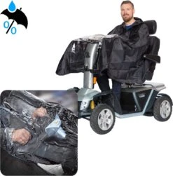 Merkloos Rolstoelhoes En Scootmobiel Hoes Poncho - Waterdicht - Deken Voetenzak Regencape Regenjas - Accessoires Hoes Rolstoel - Regenpak Regenjas - ONE-SIZE