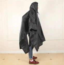 Regenponcho / Fietsponcho Herbruikbaar Voor Volwassenen ( Dames En Heren ) - 200x110cm - 100% Ripstop Polyester - Zwart 16 Regenponcho / Fietsponcho Herbruikbaar Voor Volwassenen ( Dames En Heren ) - 200x110cm - 100% Ripstop Polyester - Zwart -Bol 1186x1200 9