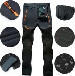 Merkloos Multifunctionele - Outdoor Broek - Inclusief Riem - Wandelbroek - Camping Broek - Trekking Trousers - Winddichte - Lichtgewicht - Ademende - Geschikt Voor Buitensport - Grijs / Zwart - 4XL -Bol 1192x1200