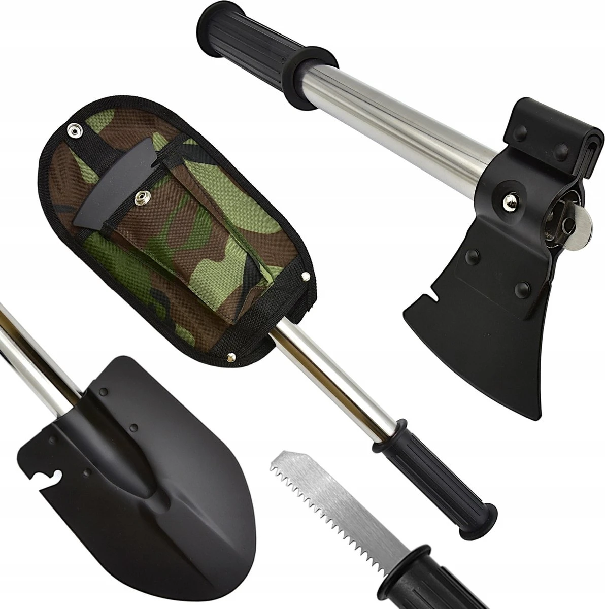 Survival Schep - 8 In 1 - Opvouwbaar - 8 Delig - Met Draagtas - 12 X 43.5 Cm - Met Bijl - Zaag - Pionierschep - Vouwschop - Handzame Schep - Schop - Outdoor - Kamperen - Camping - Multifunctionele Schep - Militaire Schop - Gereedschap - Houtzaag 3 Survival Schep - 8 In 1 - Opvouwbaar - 8 Delig - Met Draagtas - 12 X 43.5 Cm - Met Bijl - Zaag - Pionierschep - Vouwschop - Handzame Schep - Schop - Outdoor - Kamperen - Camping - Multifunctionele Schep - Militaire Schop - Gereedschap - Houtzaag