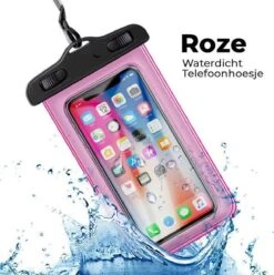 Mobstore Waterdichte Telefoonhoesje Roze - Volledig Waterbestendige Telefoon Hoes - Onderwater Hoesje Telefoon - Waterproof Case - Pouch - Bag - Geschikt Voor Alle Smartphones - Ook Voor Paspoort & Betaalpassen - Waterdichte Telefoonhoesjes