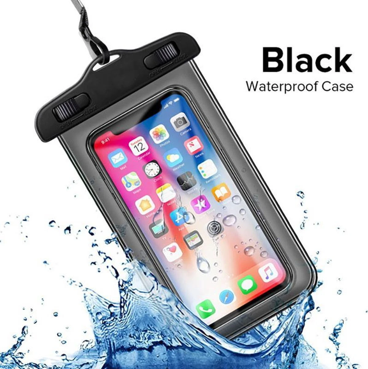 Waterdichte Telefoonhoesjes - Waterproof Hoesje Voor Telefoon - Waterdicht Telefoonhoesje - Zwart 3 Waterdichte Telefoonhoesjes - Waterproof Hoesje Voor Telefoon - Waterdicht Telefoonhoesje - Zwart