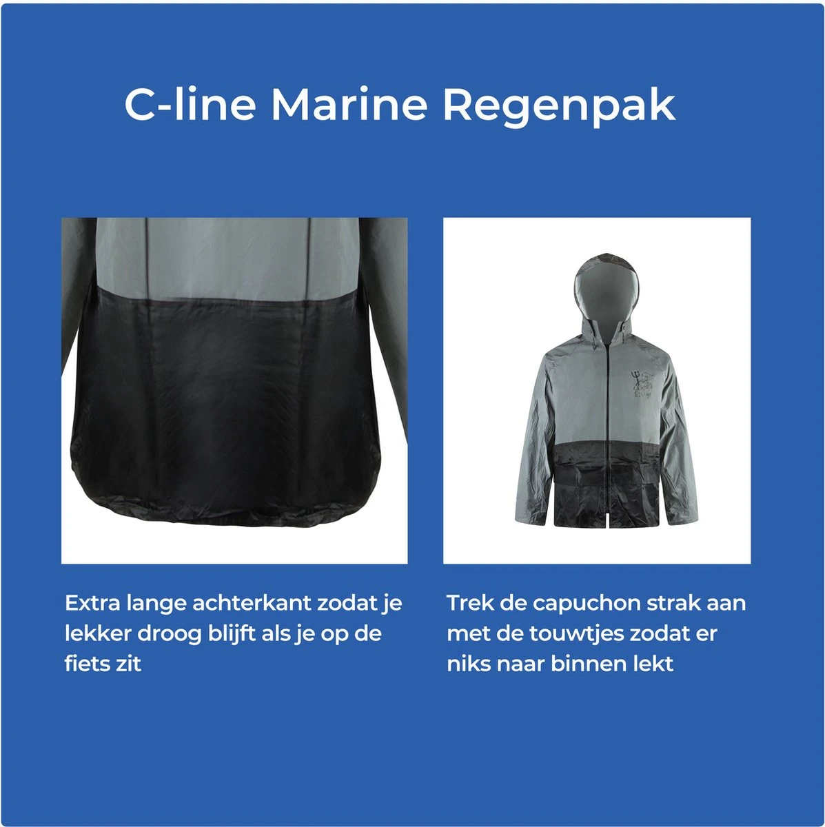 C-Line Regenpak Met Capuchon - Reflecterende Jas - Nieuw Model - Volwassen Maat L 12 C-Line Regenpak Met Capuchon - Reflecterende Jas - Nieuw Model - Volwassen Maat L - Afbeelding 10
