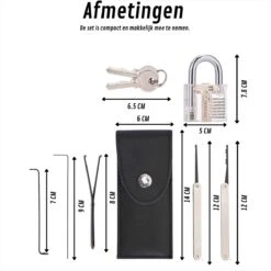 Lockpick Set 15 Delen – Alles Opener – Inclusief Transparant Oefenslot – Lockpicken Voor Professionals En Beginners - -Bol 1199x1200 10