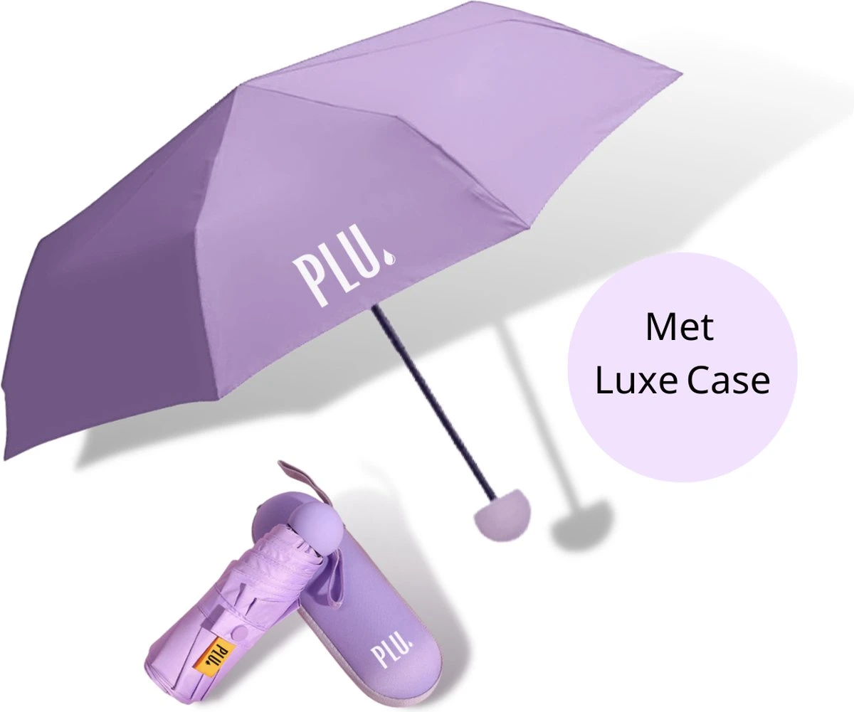 PLU - Paraplu - Opvouwbaar - Inklapbaar - Met Luxe Beschermhoes - Met Reisetui - Windproof - Fashionable - Lichtgewicht - Paars 3 PLU - Paraplu - Opvouwbaar - Inklapbaar - Met Luxe Beschermhoes - Met Reisetui - Windproof - Fashionable - Lichtgewicht - Paars