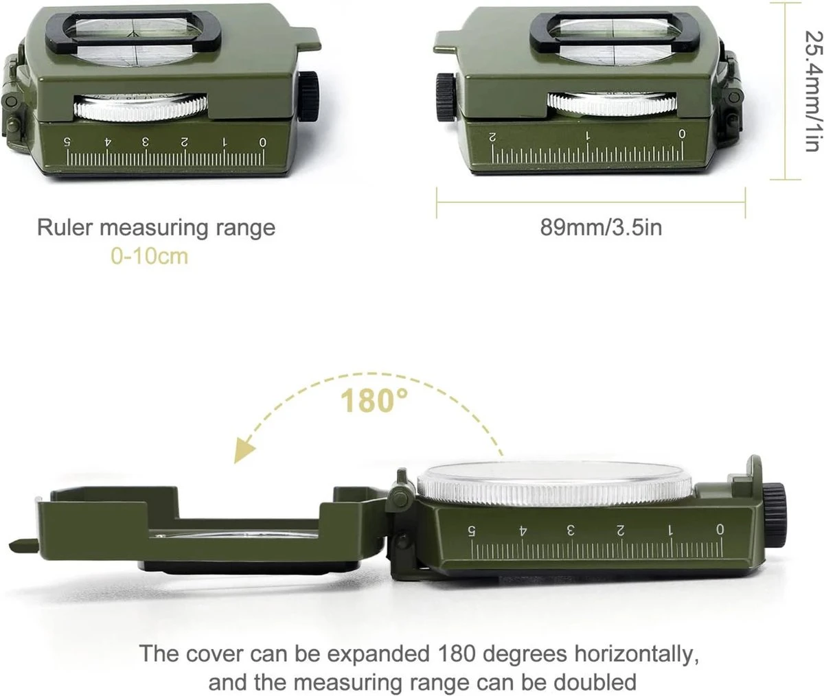 IBright Professionele Metalen Militaire Kompas - Inklapbaar - Waterproof - Schokbestendig - Kaart Kompas Met Kaartlezer - Met Opberg Etui 14 IBright Professionele Metalen Militaire Kompas - Inklapbaar - Waterproof - Schokbestendig - Kaart Kompas Met Kaartlezer - Met Opberg Etui - Afbeelding 12