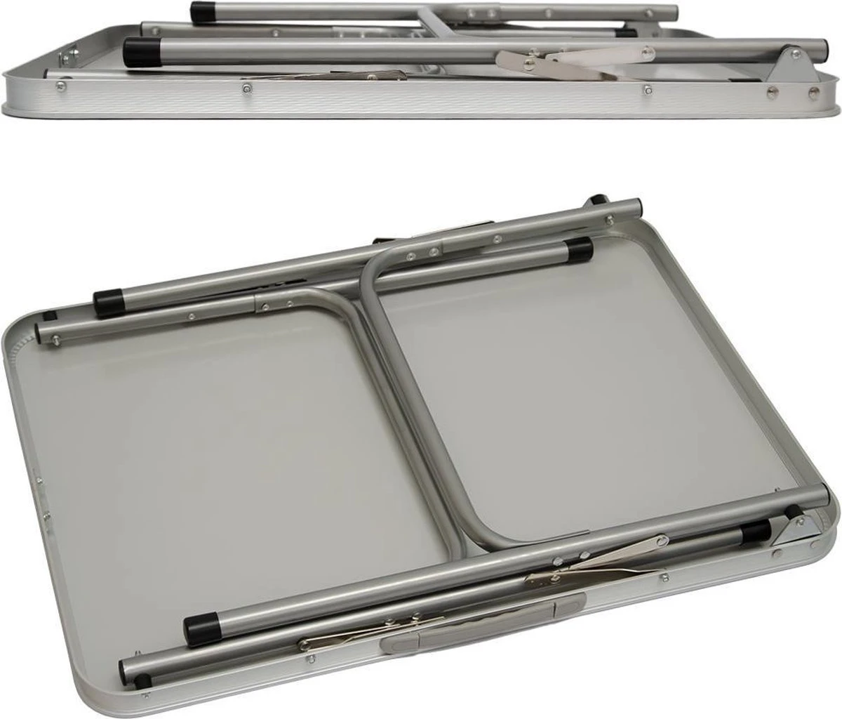 Alu Campingtafel 70x55cm - Inklapbbar Kampeertafel - Picknicktafel Licht Vouwtafel Klaptafel Grijs 7 Alu Campingtafel 70x55cm - Inklapbbar Kampeertafel - Picknicktafel Licht Vouwtafel Klaptafel Grijs - Afbeelding 5