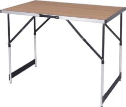 Kamyra® Campingtafel Inklapbaar - Kampeertafel, Partytafel - Opvouwbaar, Lichtgewicht & In Hoogte Verstelbaar - Aluminium/Hout -Bol 1200x1025 1