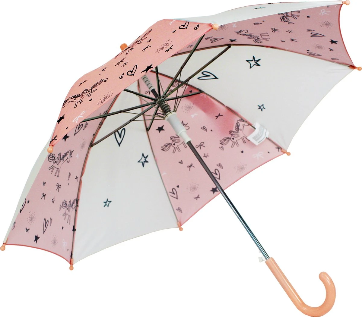 Kidzroom Fearless & Cuddle Paraplu - Peach - Unicorn 9 Kidzroom Fearless & Cuddle Paraplu - Peach - Unicorn - Afbeelding 7