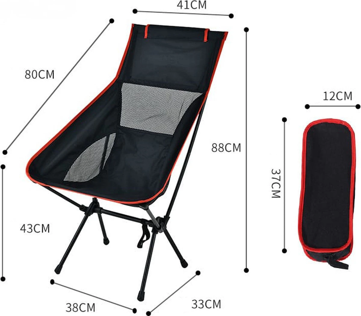 Lopoleis® Campingstoel – Campingstoel Opvouwbaar – Visstoel – Vouwstoel – Strandstoel – Inklapbaar – Lichtgewicht – Outdoor Stoel - Hoge Rugleuning 4 Lopoleis® Campingstoel – Campingstoel Opvouwbaar – Visstoel – Vouwstoel – Strandstoel – Inklapbaar – Lichtgewicht – Outdoor Stoel - Hoge Rugleuning - Afbeelding 2