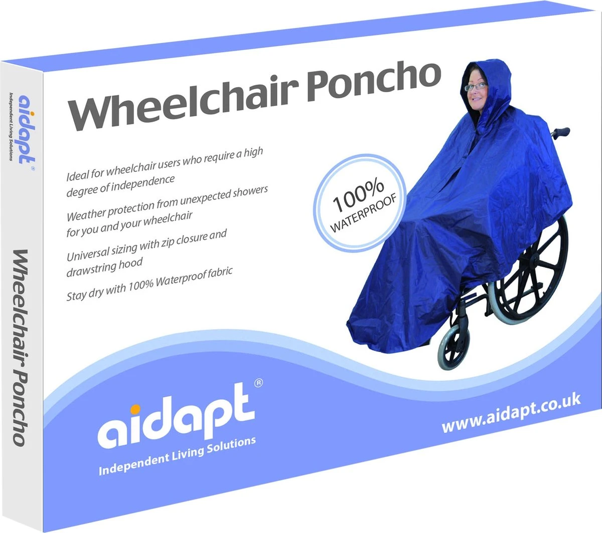 Aidapt - Poncho - Voor Rolstoel Of Rollator 4 Aidapt - Poncho - Voor Rolstoel Of Rollator - Afbeelding 2