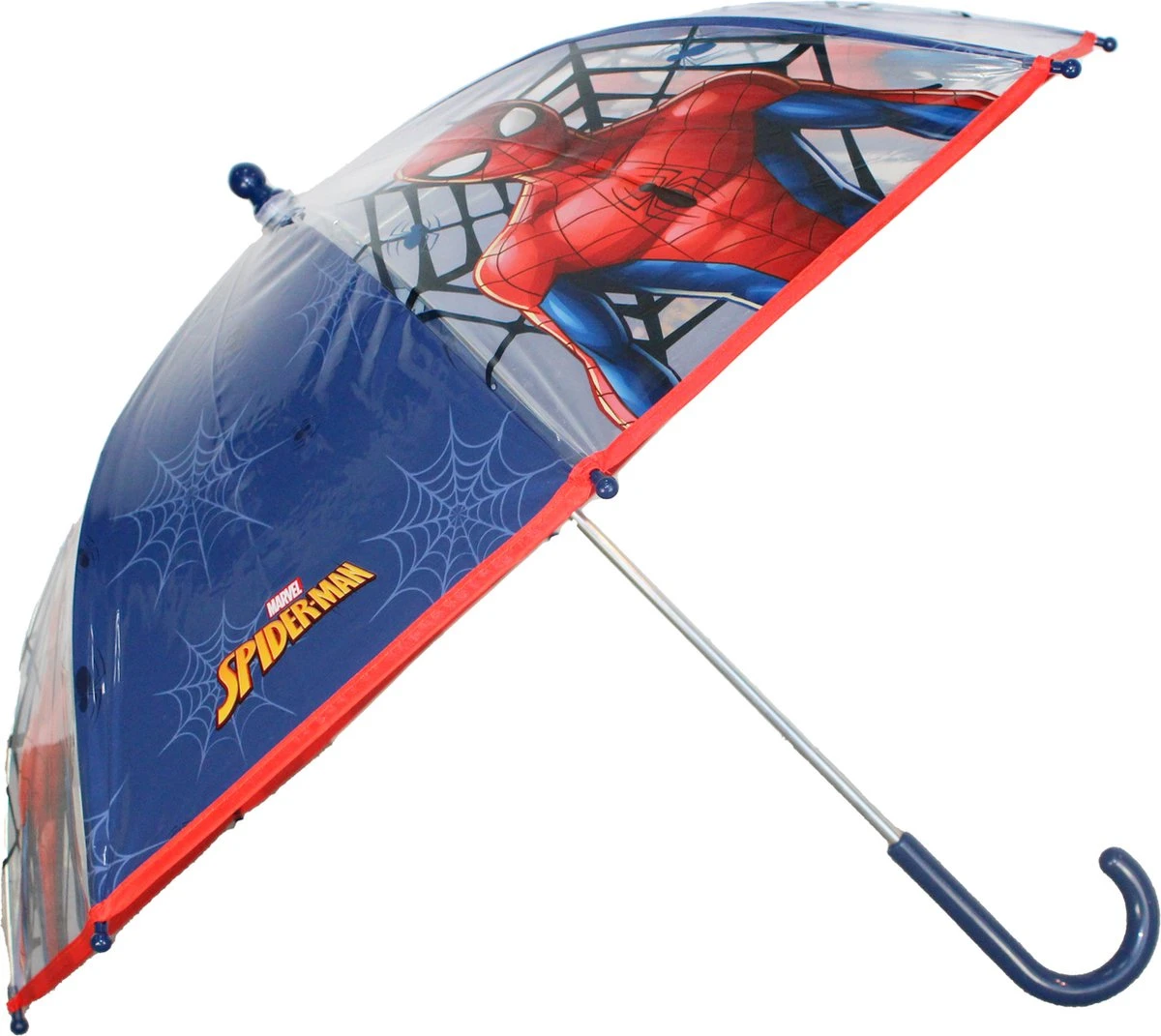 Marvel Spiderman Kinderparaplu - Blauw/rood - D73 Cm 3 Marvel Spiderman Kinderparaplu - Blauw/rood - D73 Cm