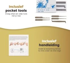 MyGoodz Lockpick Set 30 Delig – Meest Uitgebreid - Inlcusief Handleiding - Lock Pick Gereedschap Etui - Tools - Oefenslot Voor Beginners En Gevorderden – Survivalset - Cadeau Voor Mannen - Incl. Pocket Tools -Bol 1200x1080 3