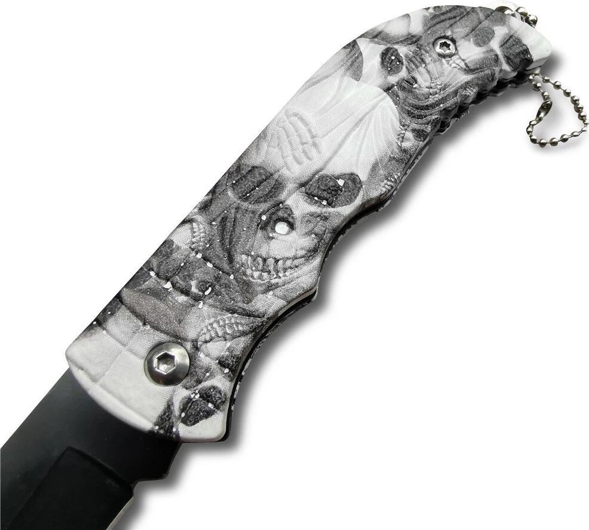 The Reaper Zakmes - Opvouwbaar - Discreet - Survival Mes - Tactical Knife - 16cm - Vlijmscherp - RVS - Zwart - Wit 5 The Reaper Zakmes - Opvouwbaar - Discreet - Survival Mes - Tactical Knife - 16cm - Vlijmscherp - RVS - Zwart - Wit - Afbeelding 3