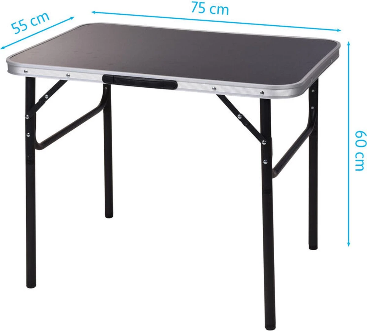 Redcliffs Campingtafel Zwart - 75 X 55 X 25/60cm 4 Redcliffs Campingtafel Zwart - 75 X 55 X 25/60cm - Afbeelding 2