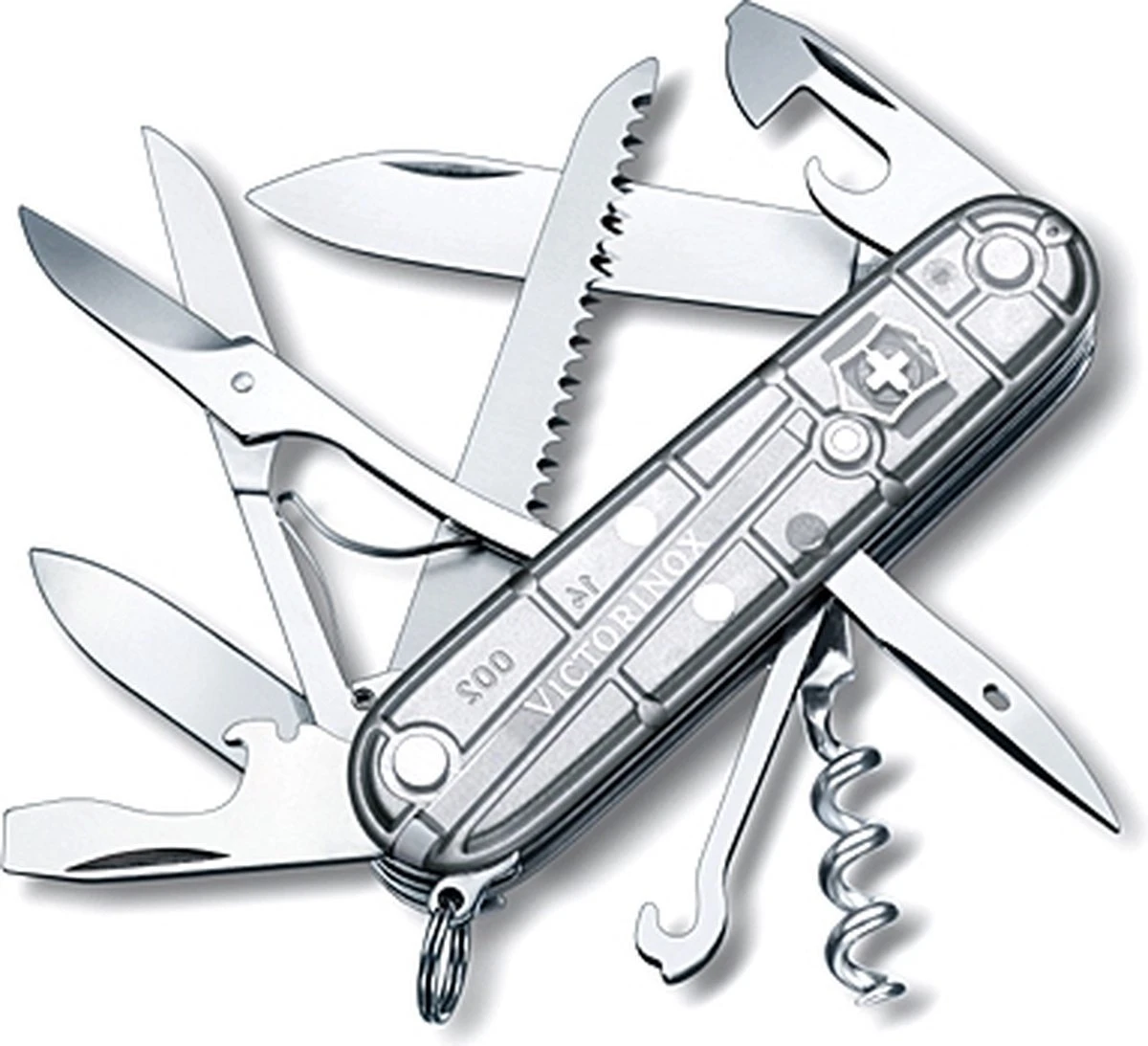 Victorinox Huntsman Silver Tech Zakmes 91 Mm 15 Functies Transparant Zilver 4 Victorinox Huntsman Silver Tech Zakmes 91 Mm 15 Functies Transparant Zilver - Afbeelding 2
