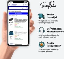 Sunflake Stormparaplu Opvouwbaar - Stormbestendig Tot 140km/u - Automatisch Uitklapbaar - Incl. Beschermhoes En Reisetui - Zwart -Bol 1200x1098 5