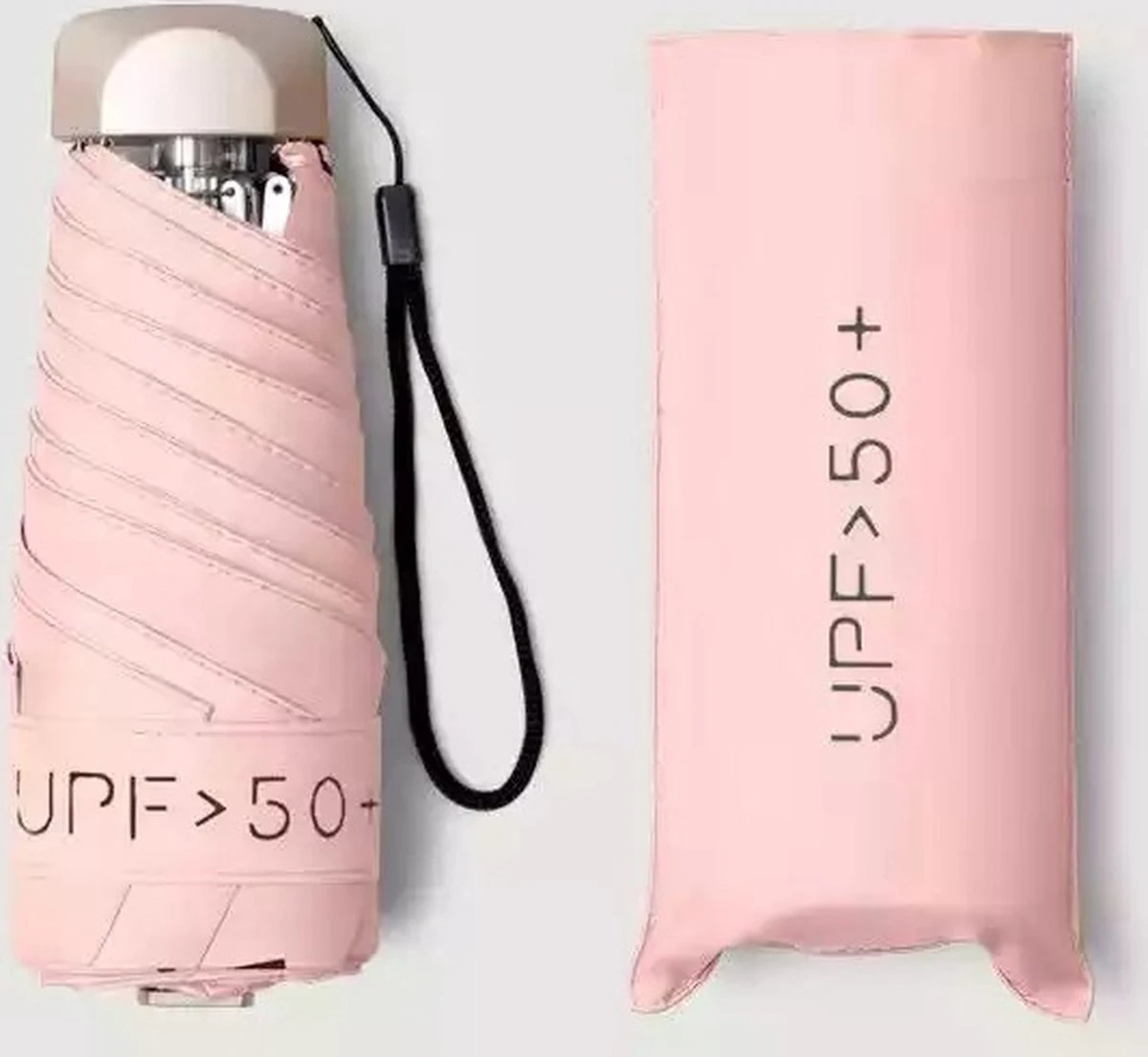 Paraplu Plaza Lichtgewicht Paraplu | Mini Paraplu | Handtas Paraplu | Elegante Licht Roze Paraplu Eco Vriendelijk, Waterdicht En UV Beschermend 4 Paraplu Plaza Lichtgewicht Paraplu | Mini Paraplu | Handtas Paraplu | Elegante Licht Roze Paraplu Eco Vriendelijk, Waterdicht En UV Beschermend - Afbeelding 2