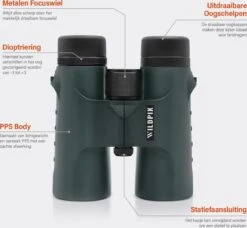 Verrekijker Waterdichte Wildpix XD 8x42 - Compact En Gas Gevuld Voor Volwassenen - Vogelen , Wildlife En Outdoor - Groen 19 Verrekijker Waterdichte Wildpix XD 8x42 - Compact En Gas Gevuld Voor Volwassenen - Vogelen , Wildlife En Outdoor - Groen -Bol 1200x1106 6