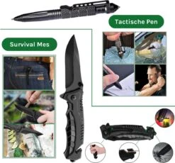 Merkloos Survival Kit – 35-delig – Outdoor Kit – Survival Set – Mes – Kompas – Noodpakket – Survival Gear – Multitool Creditcard – Incl. Opbergdoos -Bol 1200x1117 1