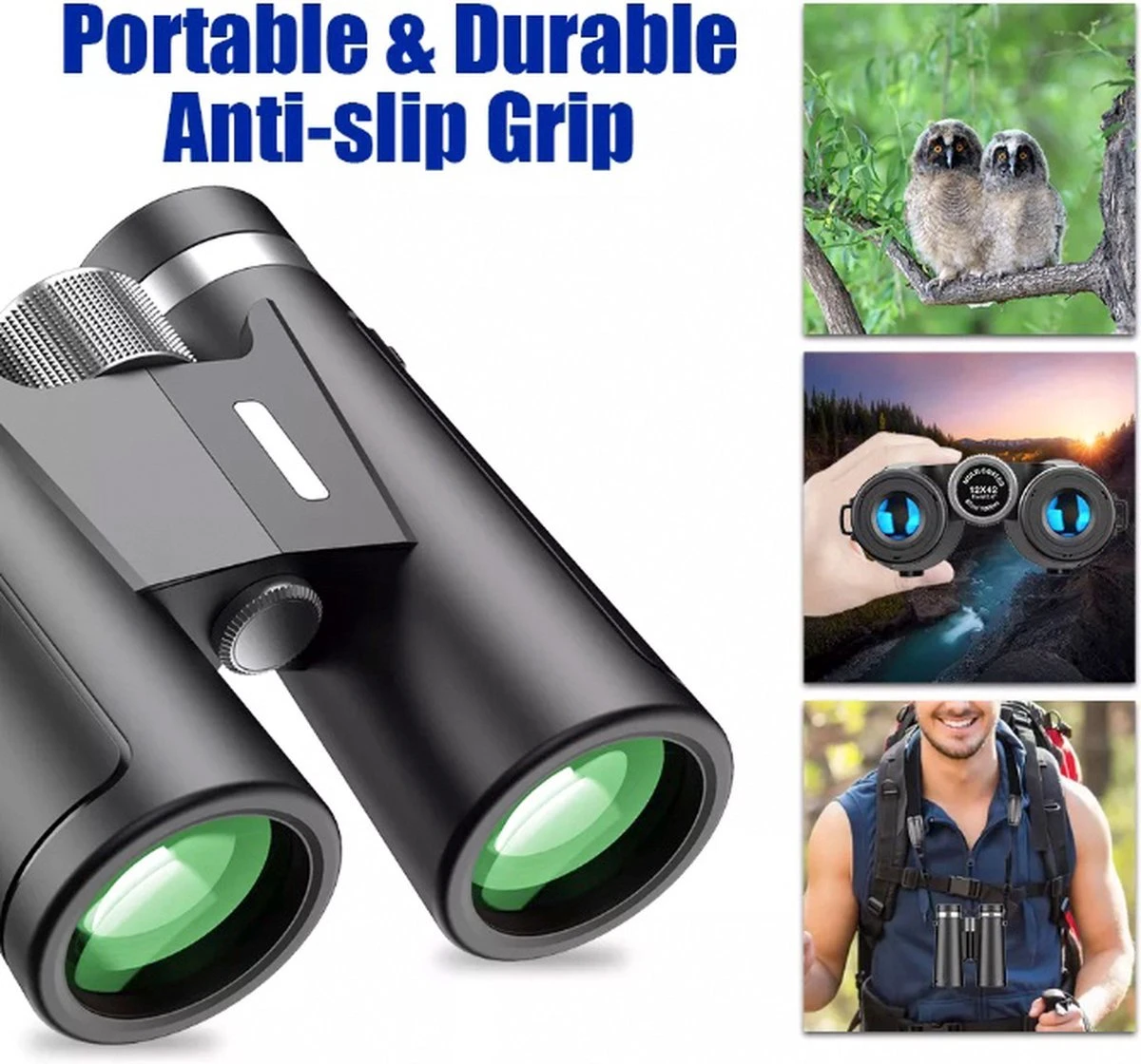 Merkloos Verrekijker Voor Volwassenen - HD High-powered 12*42 Optical Binoculars 10 Merkloos Verrekijker Voor Volwassenen - HD High-powered 12*42 Optical Binoculars - Afbeelding 8