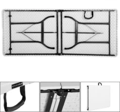 Casaria Tuintafel Opvouwbaar – Met Draaggreep 220x70 Cm – Wit -Bol 1200x1121 2