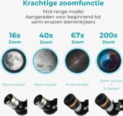 Vultus Telescoop - 200x Vergroting - Sterrenkijker Volwassenen / Gevorderden - Inclusief Statief En Draagtas - Vultus - 40070 -Bol 1200x1125 2