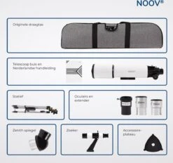 NOOV® - Telescoop – Sterrenkijker Volwassenen / Gevorderden – Sterrenkijker Kinderen – Extra Grote Lensopening 80mm –Rode Stipzoeker - Inclusief Anti-shock Statief & Stevige Draagtas -Bol 1200x1126 1
